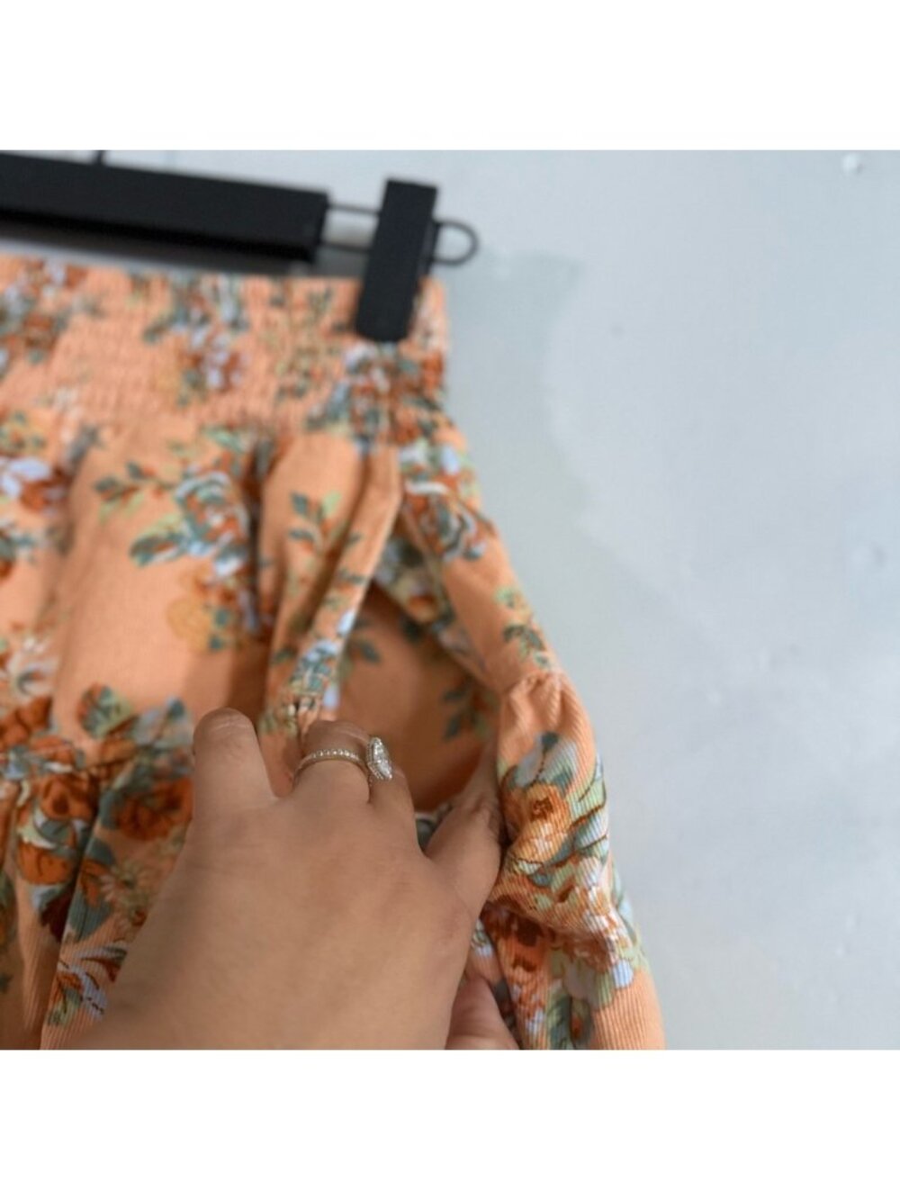 Corduroy Floral Tiered Mini Skirt - Picture 4 of 5